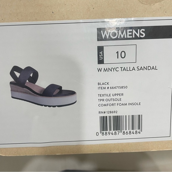 NWT Madden NYC Women’s Size 10 Talla Wedge Sandals Strap Black White Cream - Picture 13 of 13